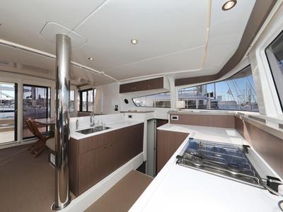 Galley of Hubble, a Bali 4.2 catamaran at Grad Biograd na Moru, Croatia