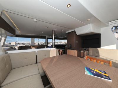 Salon of Hubble, a Bali 4.2 catamaran at Grad Biograd na Moru, Croatia