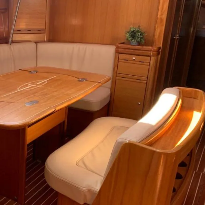 Salon of Maha, a Bavaria 50 sailboat at Marseille, France