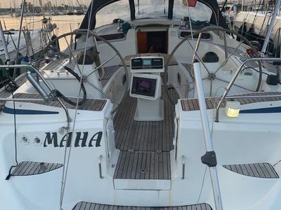 Cockpit of Maha, a Bavaria 50 sailboat at Marseille, France