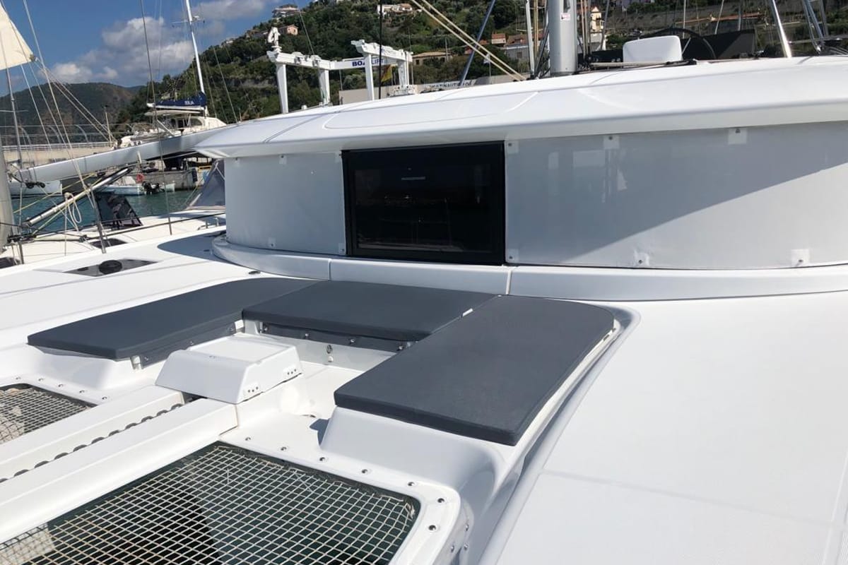 Arianna, a Lagoon 46 Fly catamaran at Capo d'Orlando, Italy