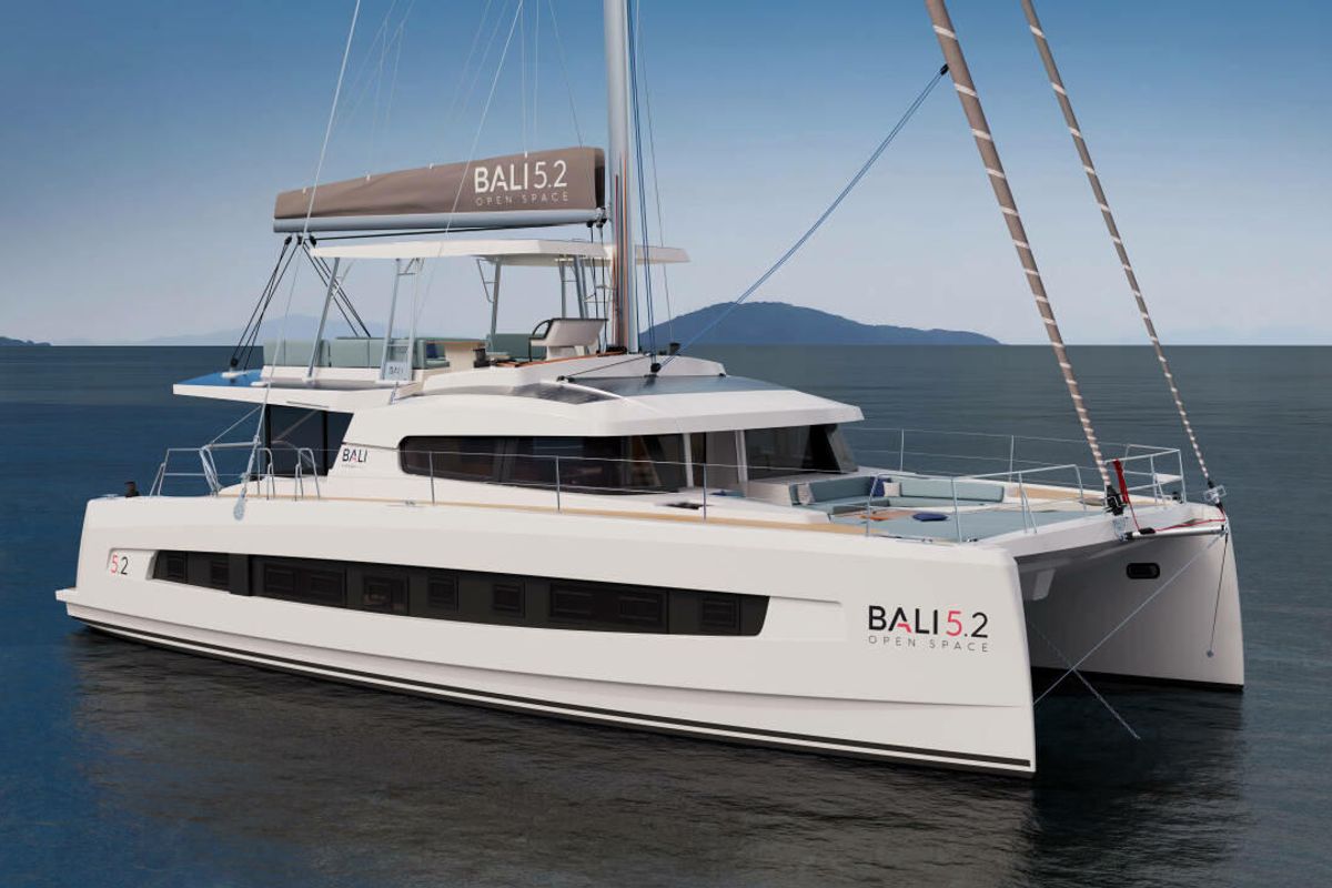 Exterior view of Boca Chica, a Bali 5.2 catamaran at Olbia, Italy