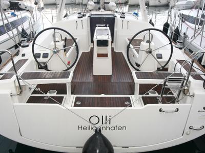 Cockpit of Olli, a Beneteau Oceanis 38 sailboat at Grad Pula, Croatia