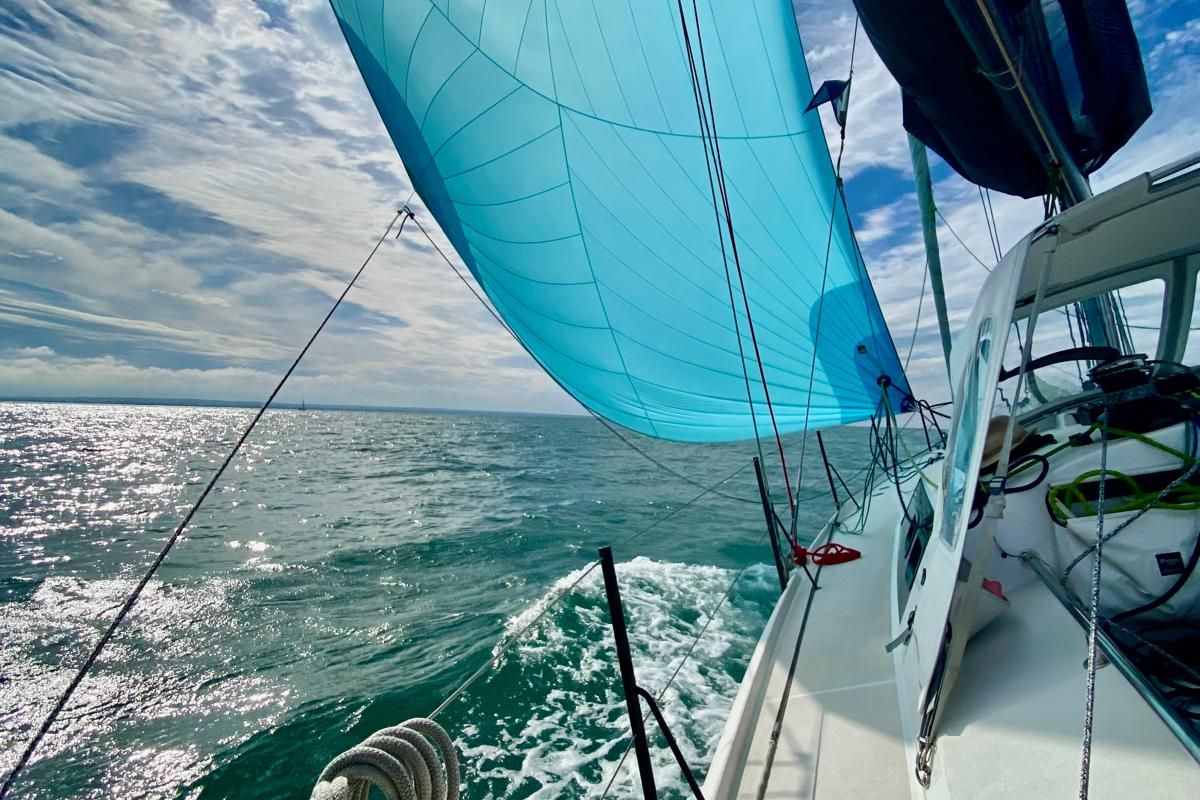 Deck of Silver Wave, a Pogo Structures Pogo 36 sailboat at La Trinité-sur-Mer, France