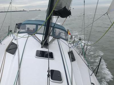 Deck of Silver Wave, a Pogo Structures Pogo 36 sailboat at La Trinité-sur-Mer, France