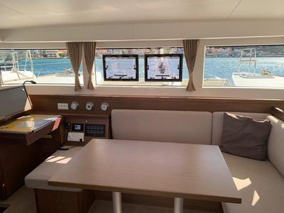 Salon of Bahia Real, a Lagoon 40 catamaran at Primošten, Croatia