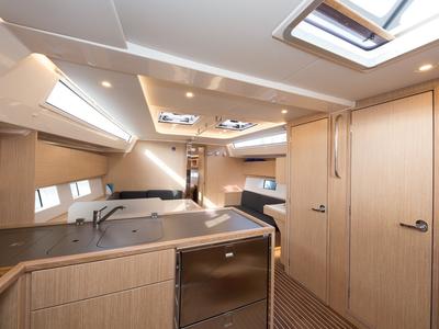 Galley of Tanguera, a Bavaria C45 sailboat at Fethiye, Turkey