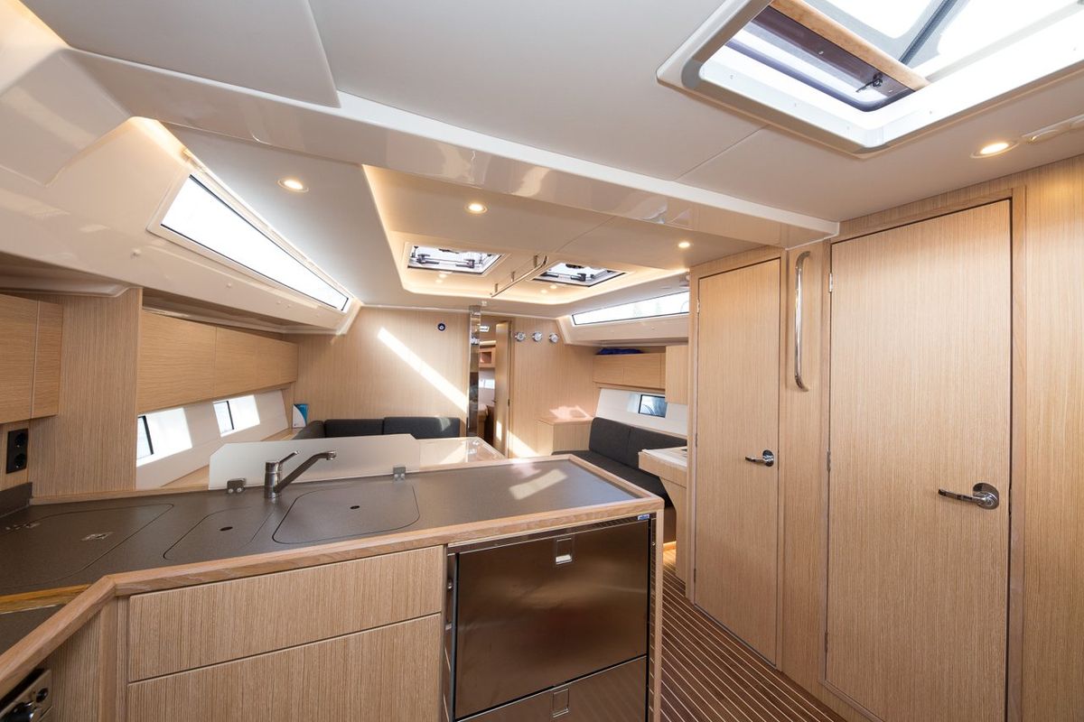 Galley of Tanguera, a Bavaria C45 sailboat at Fethiye, Turkey