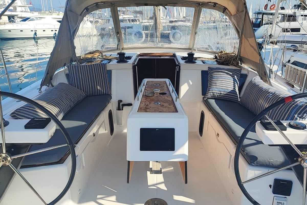 La Luz, a Dufour 390 sailboat at Fethiye, Turkey