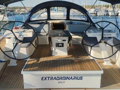 Cockpit of Extraordinarius, a D&D Kufner 54 Exclusive sailboat at Grad Trogir, Croatia