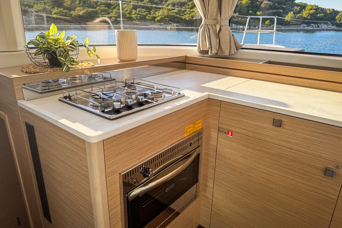 Galley of Happiness, a Lagoon 43 catamaran at Seget Donji, Croatia