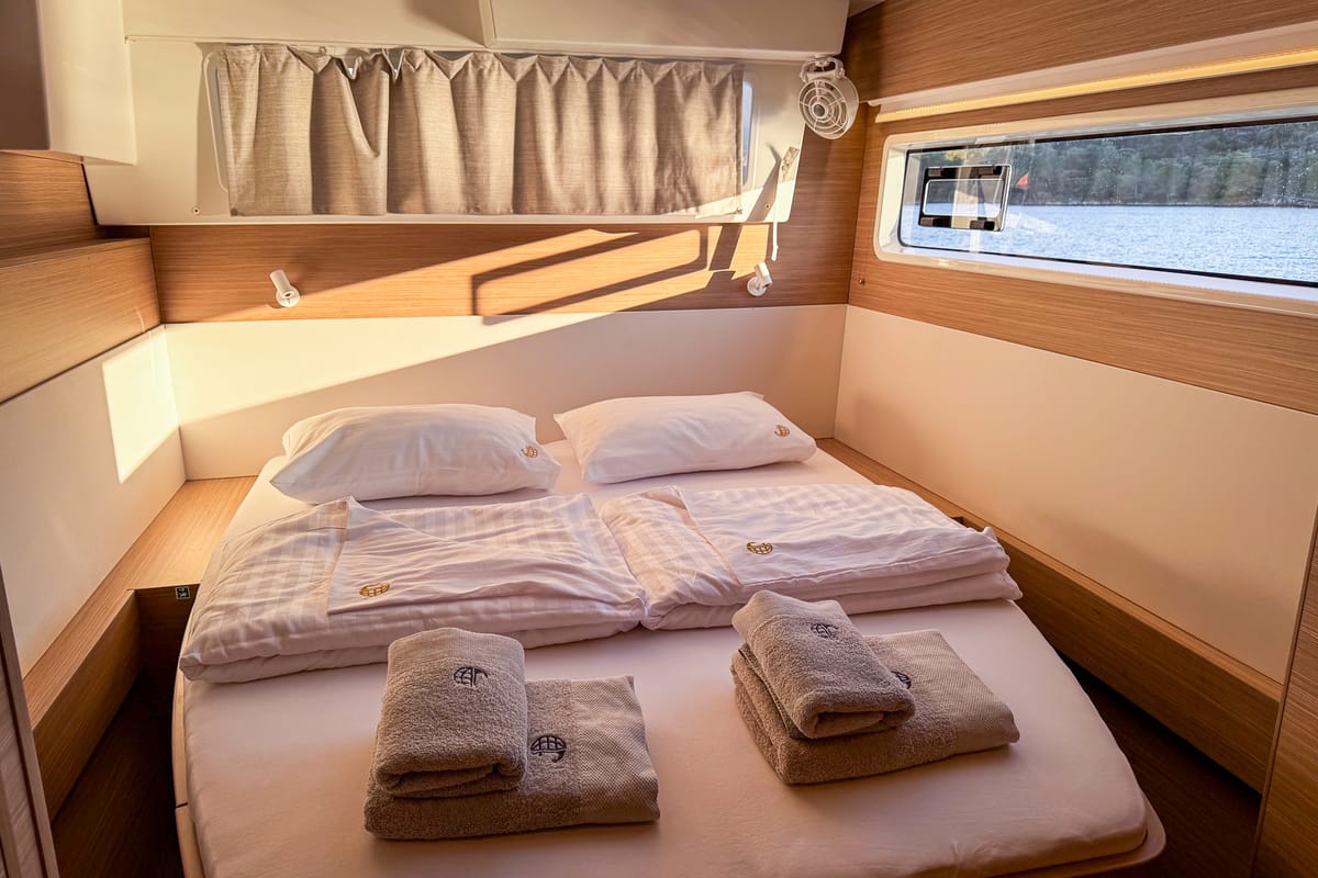 Cabin on Happiness, a Lagoon 43 catamaran at Seget Donji, Croatia
