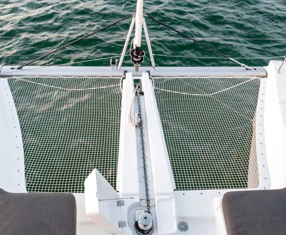 Deck of ETERNITYX, a Lagoon 46 catamaran at Fethiye, Turkey