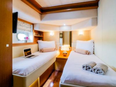 Cabin on Orlando L, a Ferretti 780 yacht at Split, Croatia