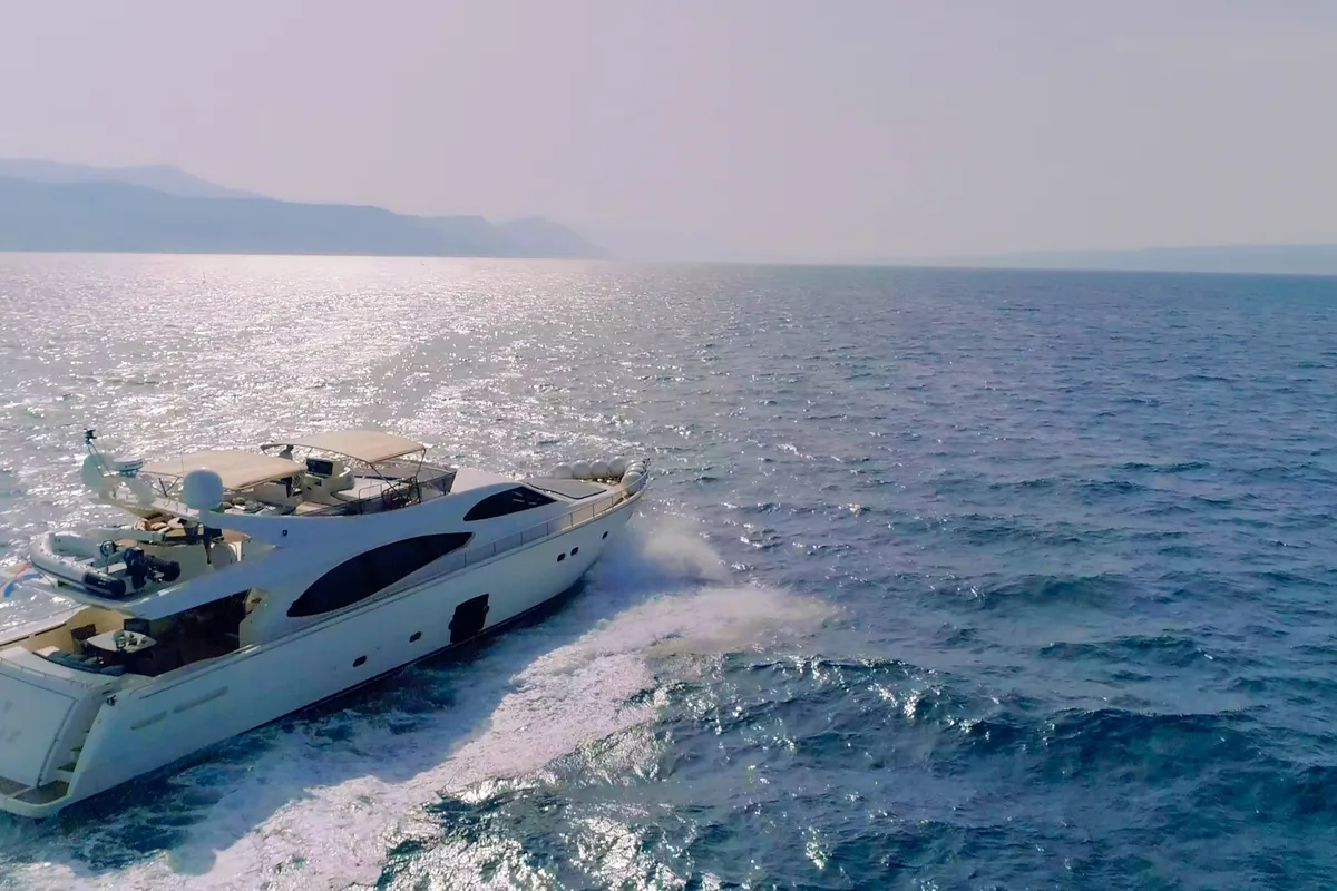 Exterior view of Orlando L, a Ferretti 780 yacht at Split, Croatia