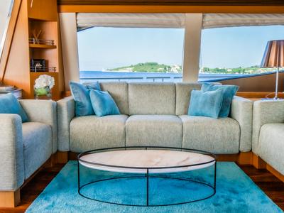 Salon of Orlando L, a Ferretti 780 yacht at Split, Croatia