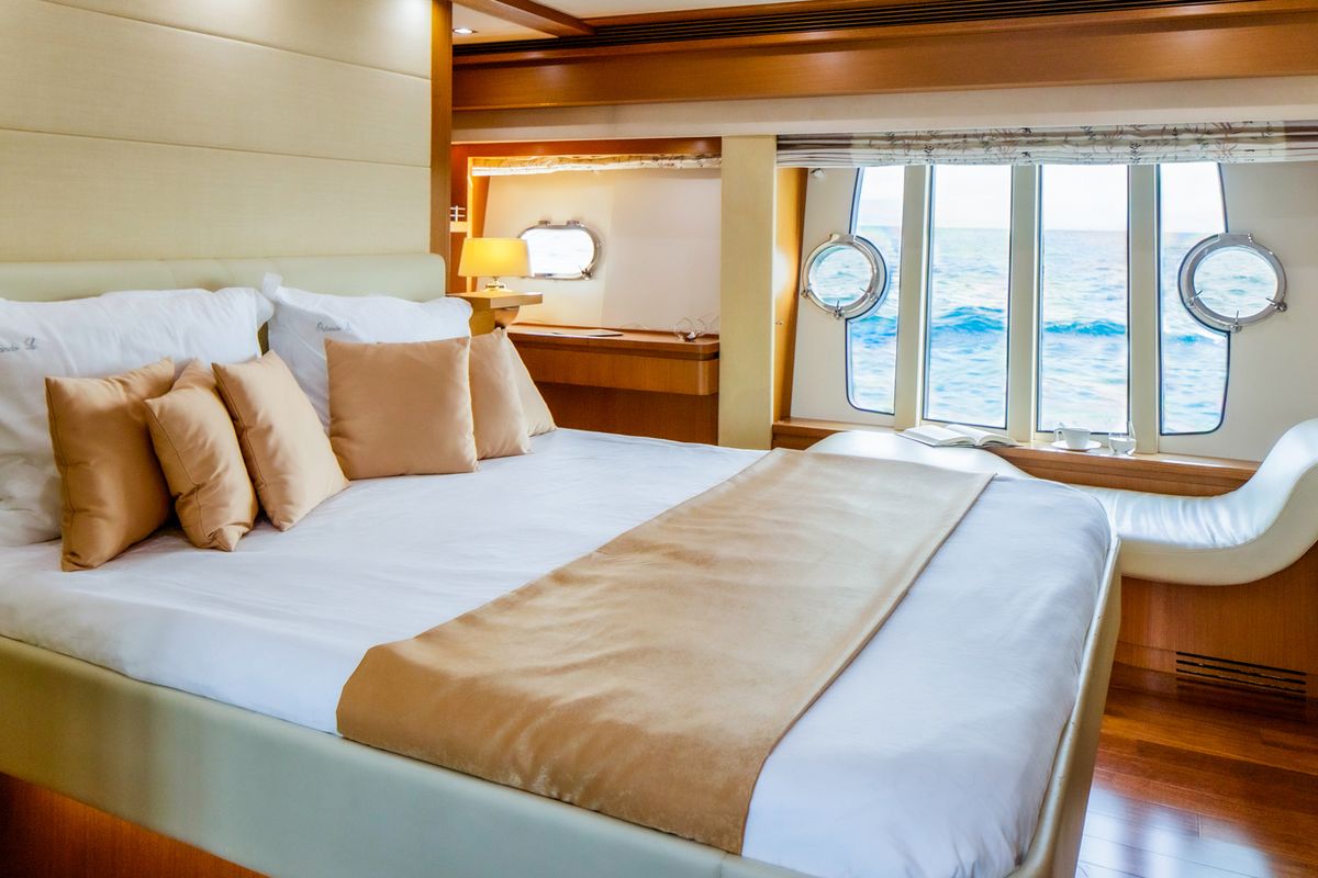 Cabin on Orlando L, a Ferretti 780 yacht at Split, Croatia