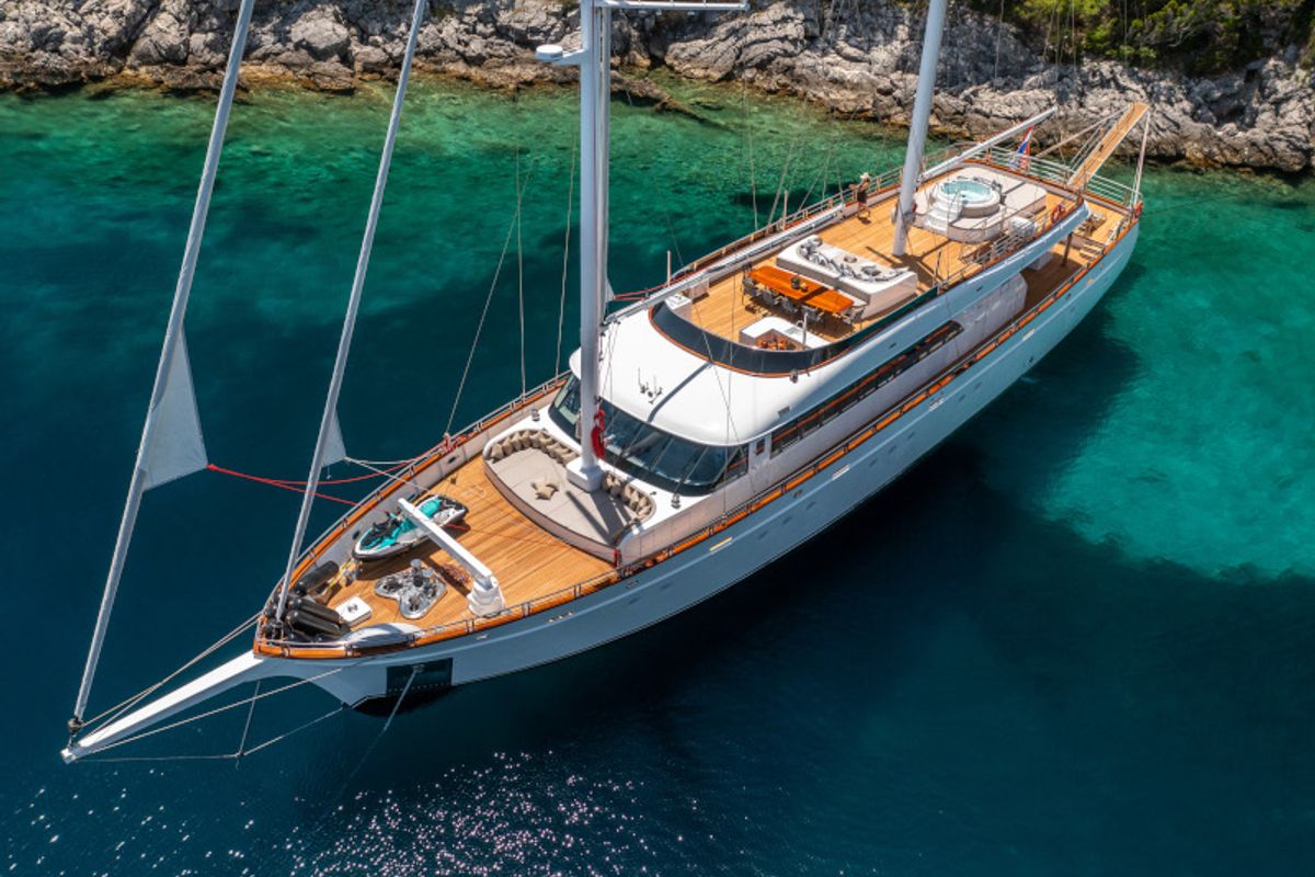 Exterior view of Love Story, a Gulet Motoryacht sailboat at Split, Croatia