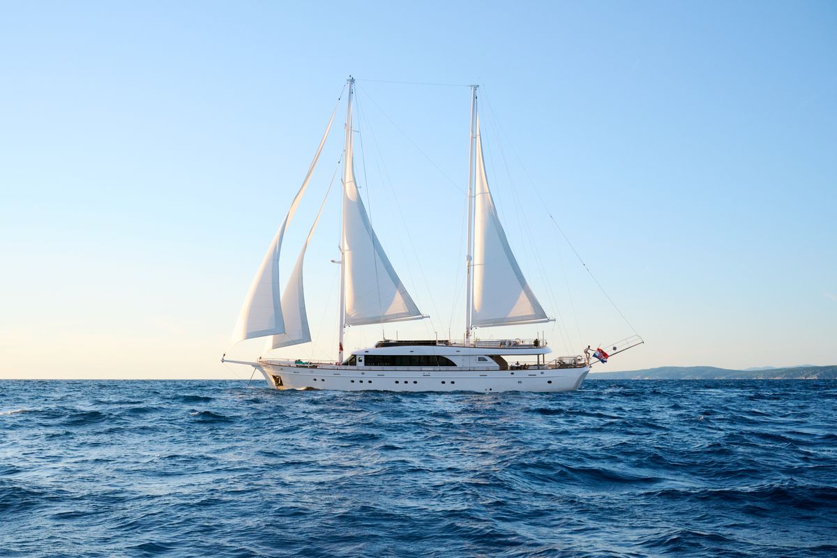 Exterior view of Love Story, a Gulet Motoryacht sailboat at Split, Croatia