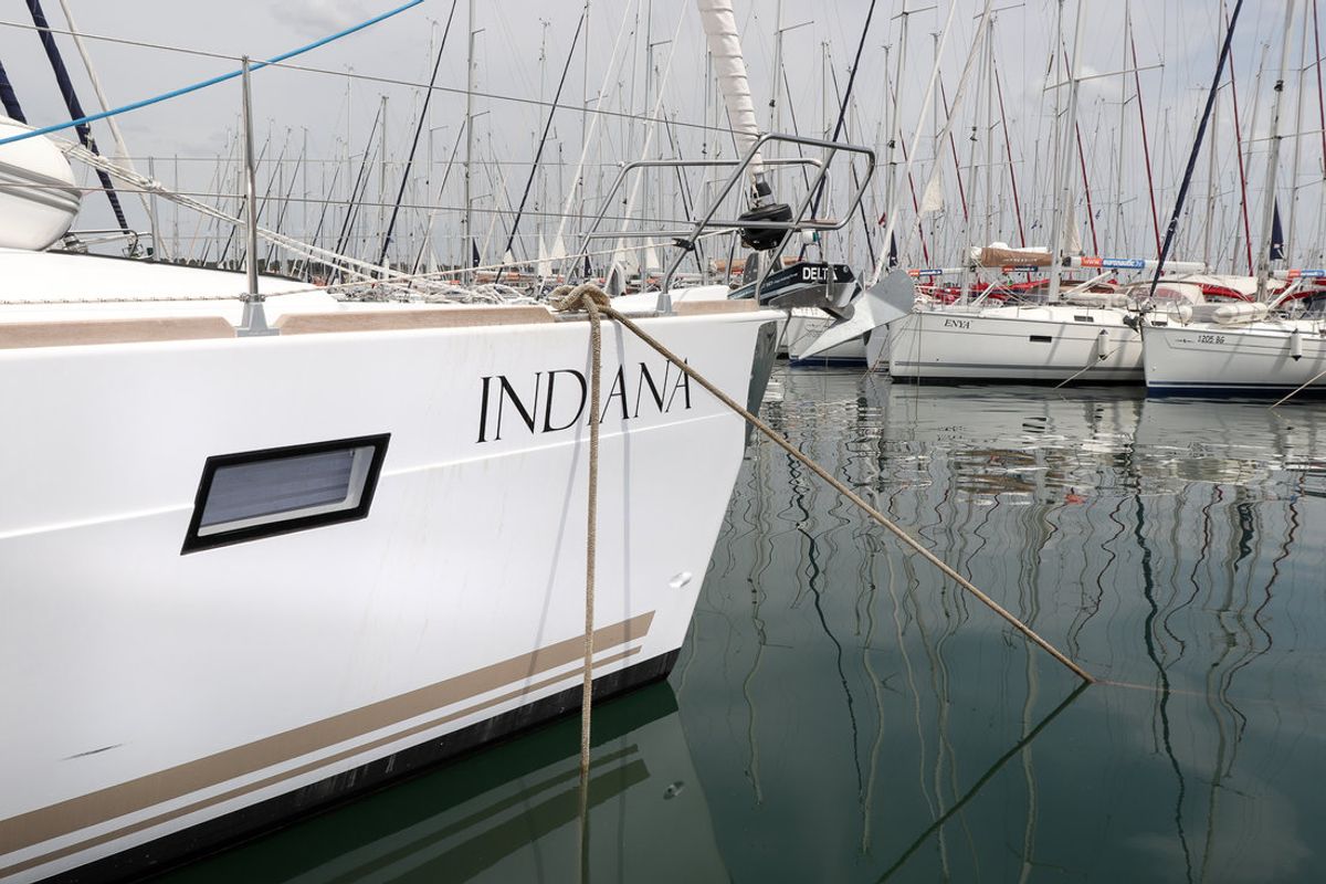 Indiana, a Elan Impression 45 sailboat at Grad Biograd na Moru, Croatia