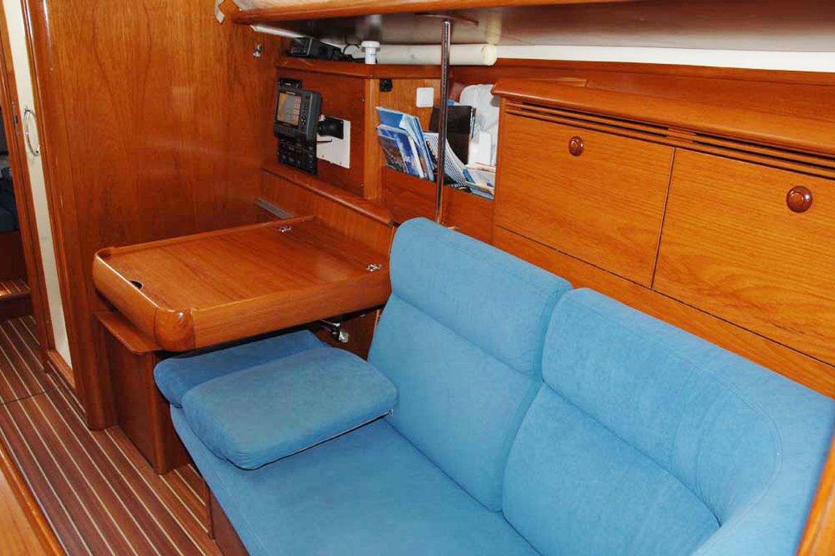 Salon of Valerina, a Jeanneau Sun Odyssey 35 sailboat at Split, Croatia