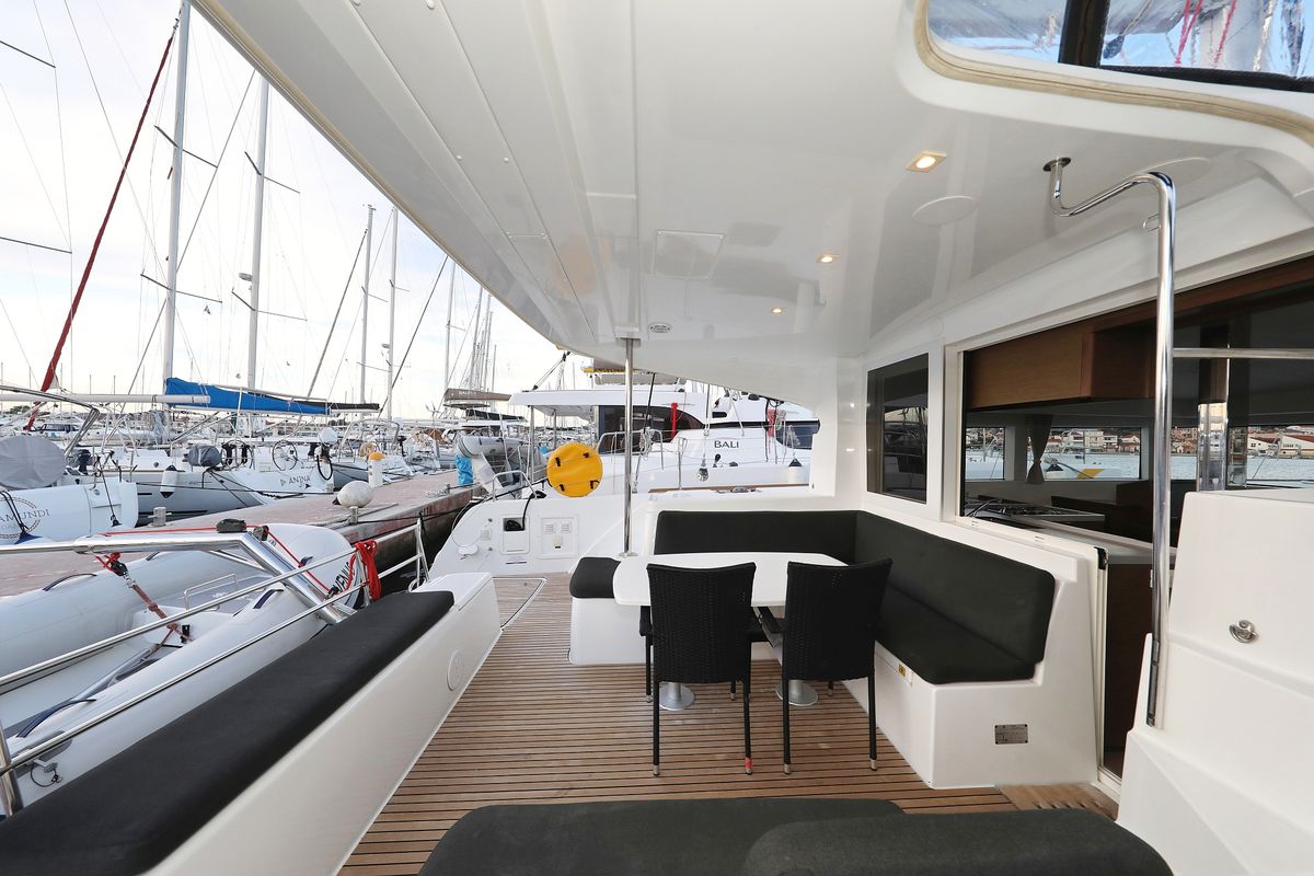Deck of Venus, a Lagoon 40 catamaran at Grad Biograd na Moru, Croatia