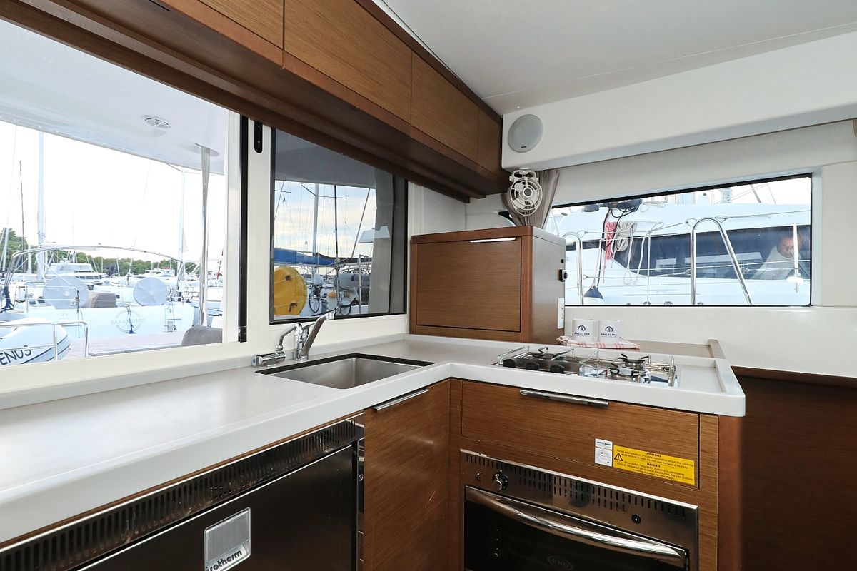 Venus, a Lagoon 40 catamaran at Grad Biograd na Moru, Croatia
