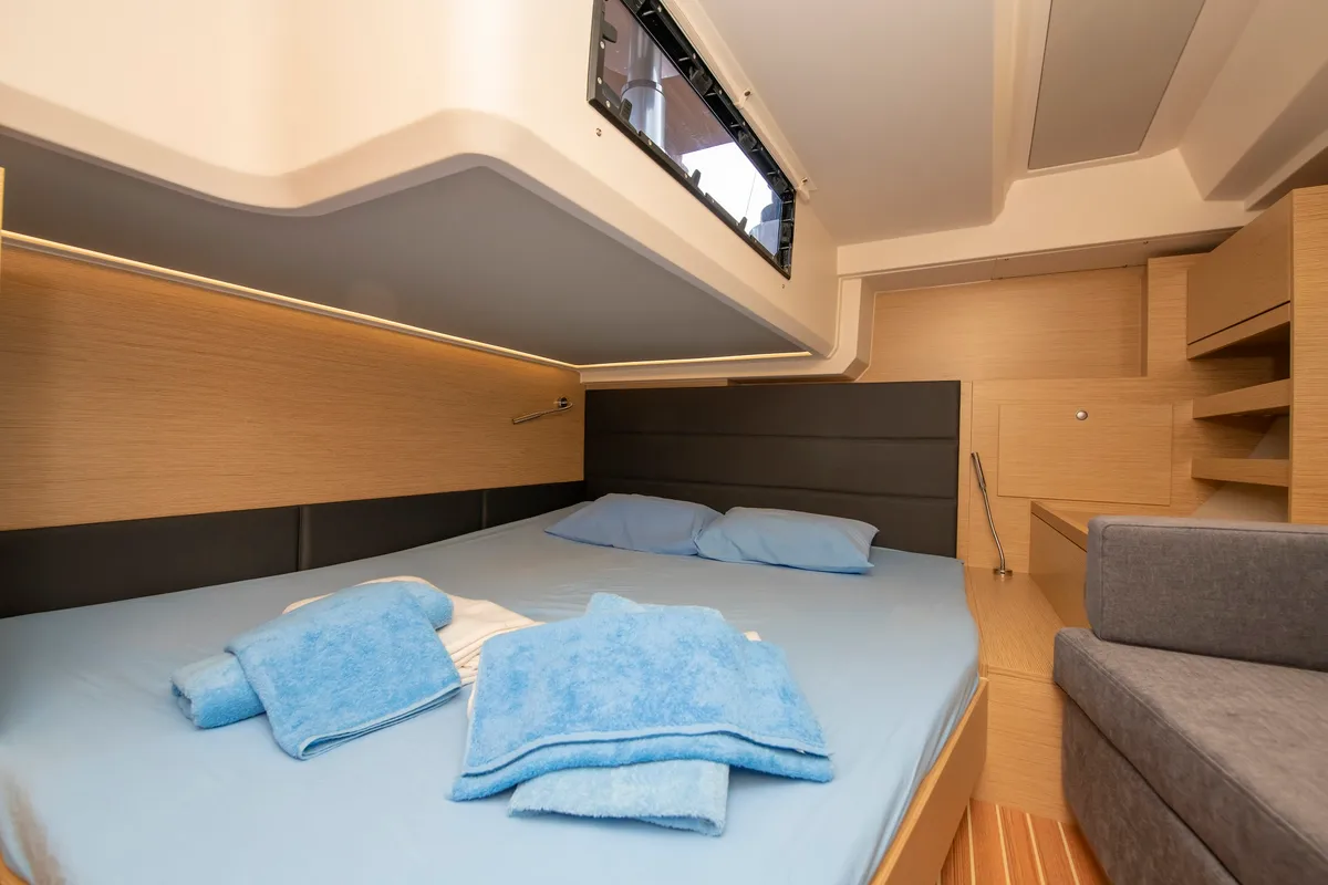 Cabin on Playa, a Hanse Yachts Hanse 548 sailboat at Fethiye, Turkey