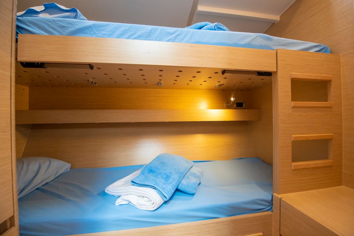 Cabin on Playa, a Hanse Yachts Hanse 548 sailboat at Fethiye, Turkey