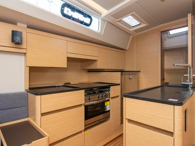 Galley of Playa, a Hanse Yachts Hanse 548 sailboat at Fethiye, Turkey