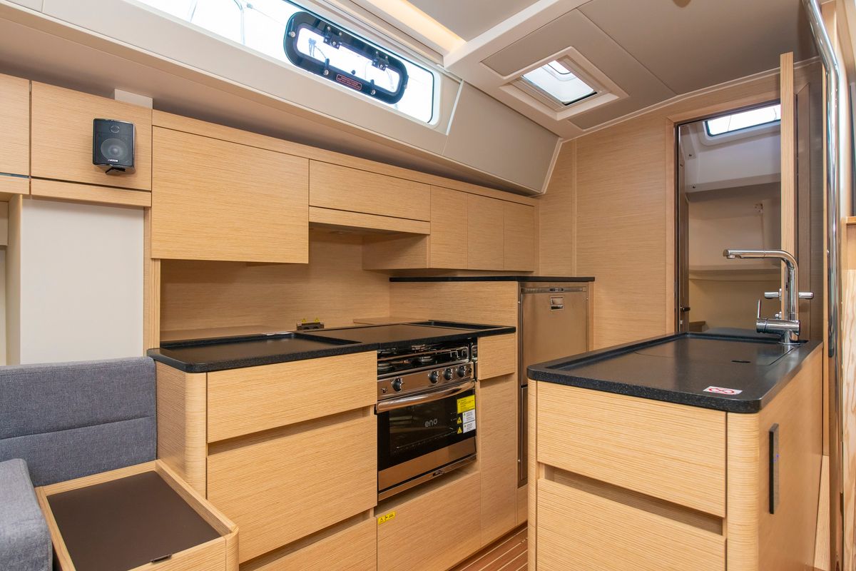 Galley of Playa, a Hanse Yachts Hanse 548 sailboat at Fethiye, Turkey