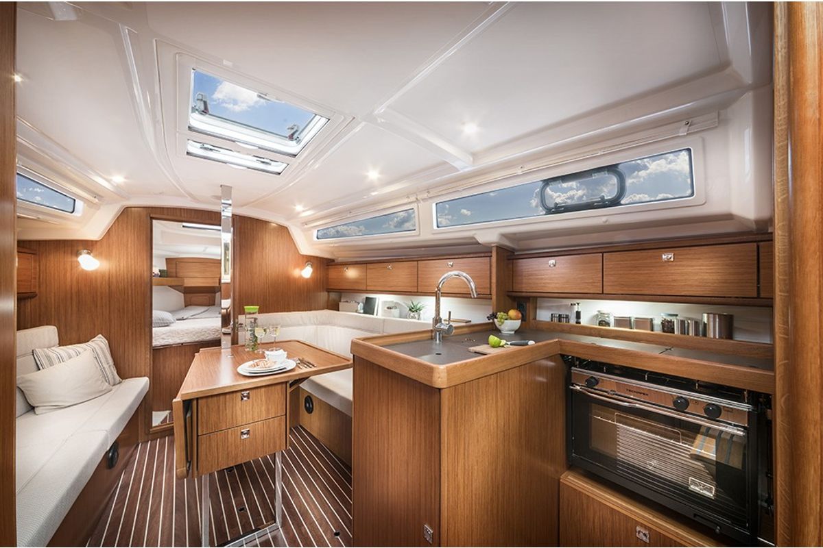 Galley of Namaste, a Bavaria Cruiser 34 sailboat at Općina Sukošan, Croatia