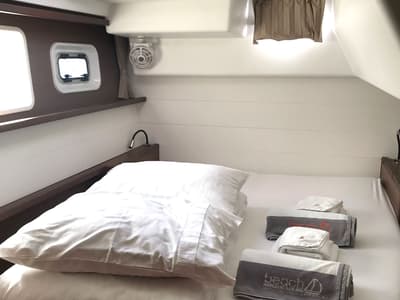 Cabin on Adriatic Cheetah, a Lagoon 450 F catamaran at Grad Kaštela, Croatia