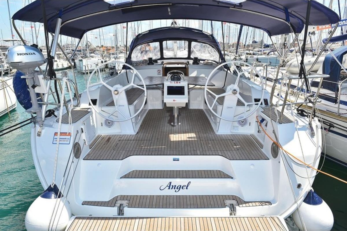 Cockpit of Angel, a Bavaria Cruiser 46 sailboat at Grad Biograd na Moru, Croatia