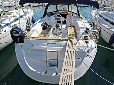 Cockpit of Silba, a SAS - Vektor Vektor 36 sailboat at Grad Biograd na Moru, Croatia