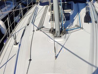 Deck of Silba, a SAS - Vektor Vektor 36 sailboat at Grad Biograd na Moru, Croatia