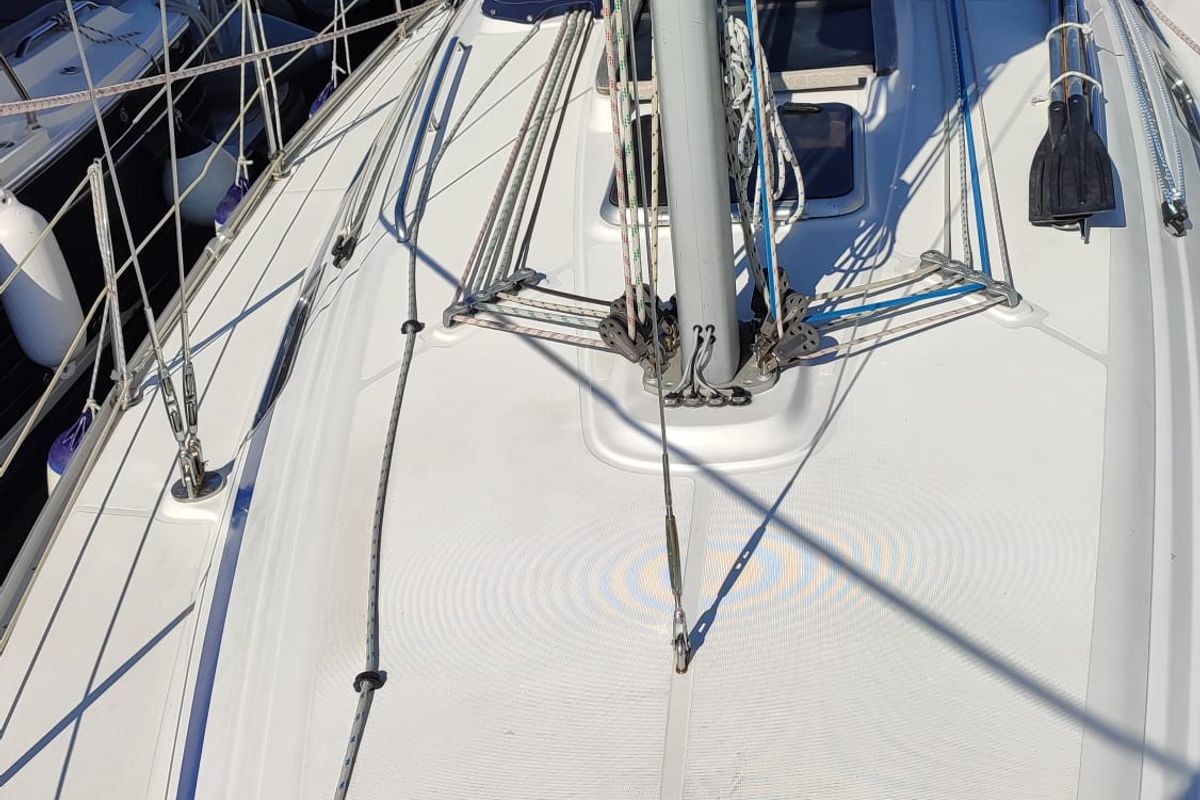 Deck of Silba, a SAS - Vektor Vektor 36 sailboat at Grad Biograd na Moru, Croatia
