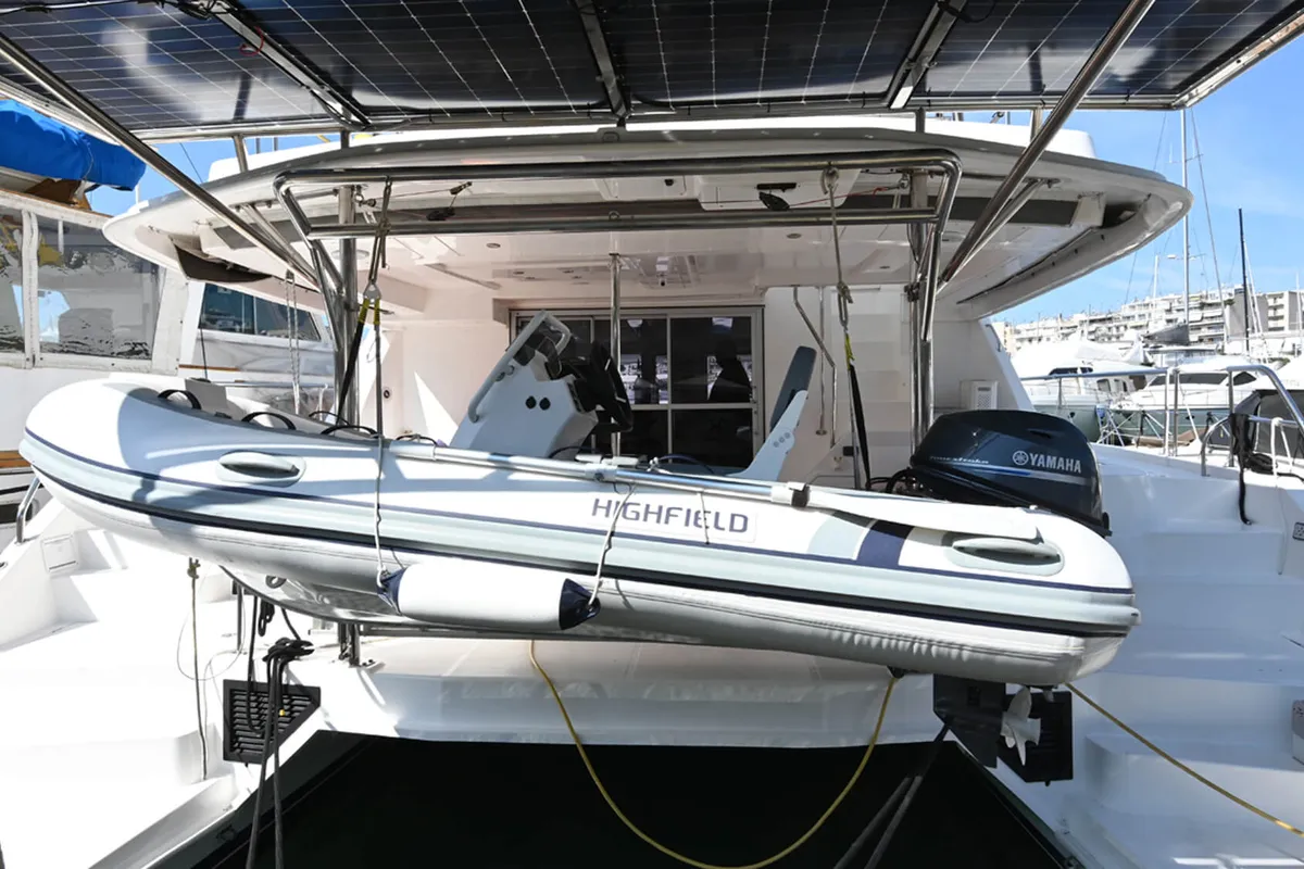 Exterior view of Paradise Sea, a Leopard 51 PC catamaran at Municipal Unit of Ellomenos, Greece
