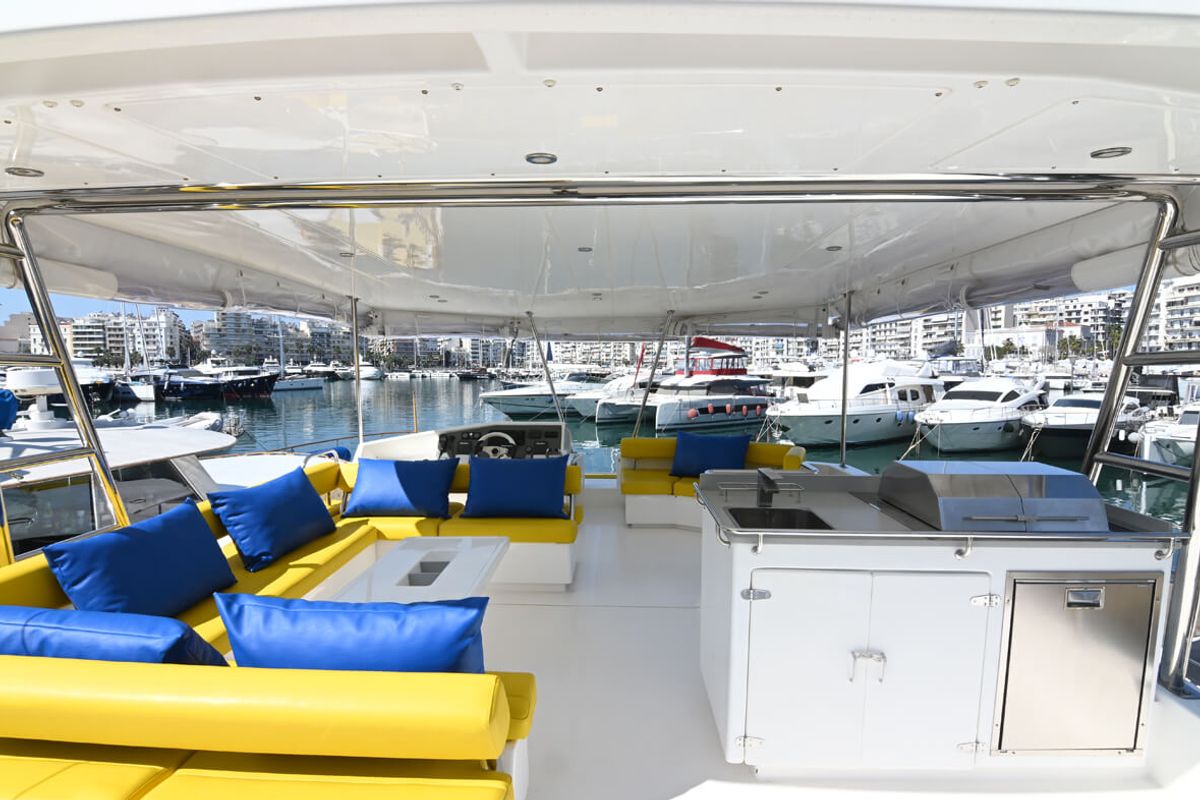 Salon of Paradise Sea, a Leopard 51 PC catamaran at Municipal Unit of Ellomenos, Greece