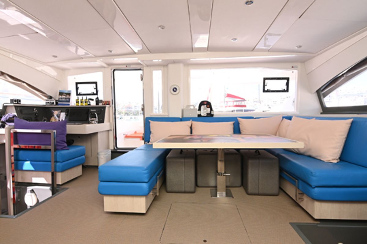 Exterior view of Paradise Sea, a Leopard 51 PC catamaran at Municipal Unit of Ellomenos, Greece