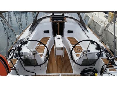 Cockpit of VITA, a Jeanneau Sun Odyssey 349 sailboat at Općina Sukošan, Croatia