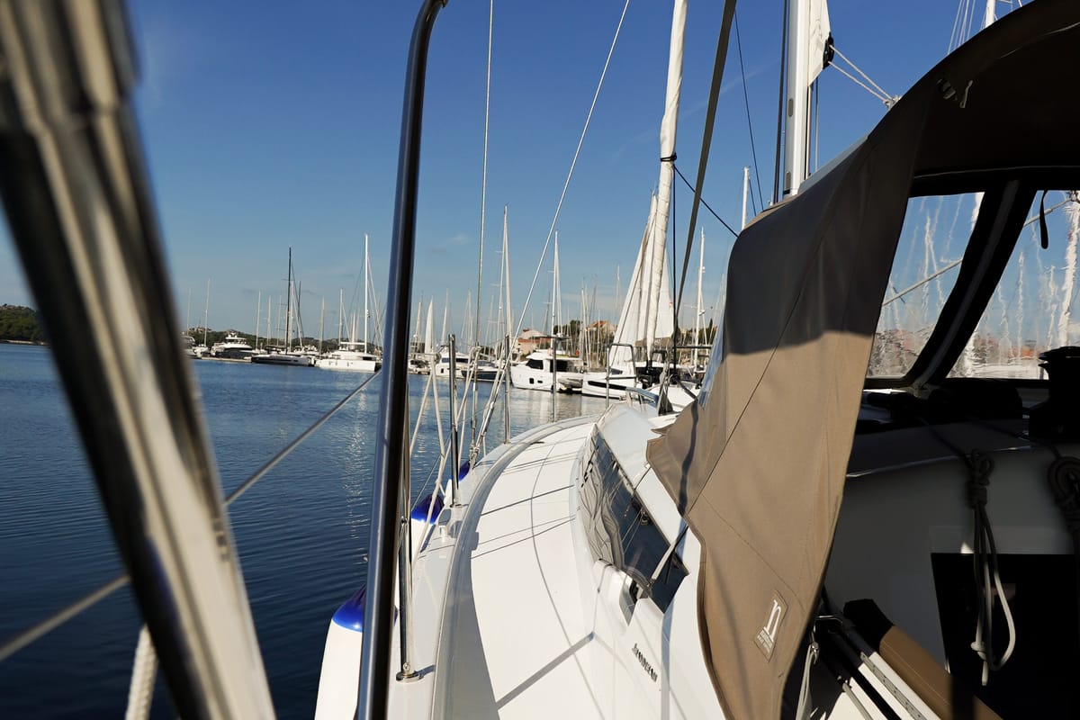 Evelyne, a Jeanneau Sun Odyssey 410 sailboat at Pirovac, Croatia