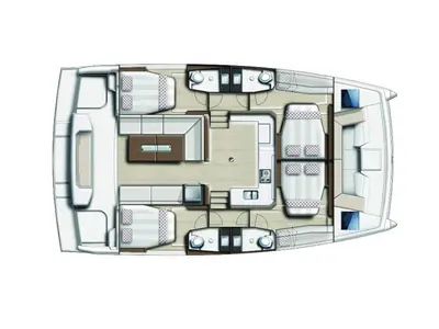 Floor plan of L HIPPOCAMPE, a Bali Bali Catspace catamaran at La Favière, France