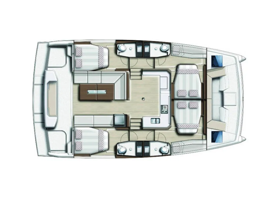 Floor plan of L HIPPOCAMPE, a Bali Bali Catspace catamaran at La Favière, France