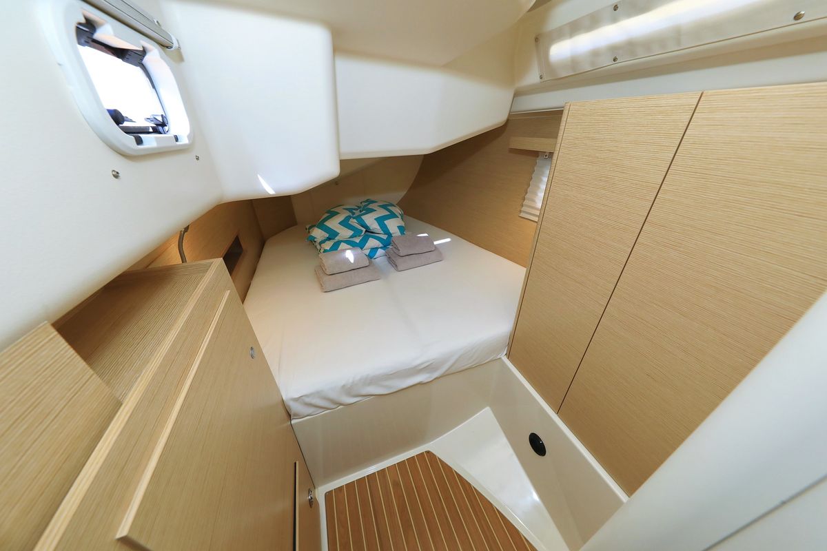 Cabin on Whatever, a Hanse Yachts Hanse 458 sailboat at Grad Kaštela, Croatia