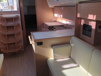Galley of NEW Gioia, a Bavaria C42 sailboat at Vibo Valentia, Italy
