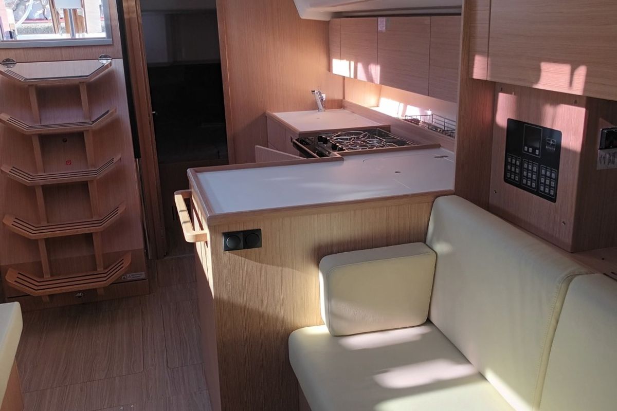 Galley of NEW Gioia, a Bavaria C42 sailboat at Vibo Valentia, Italy