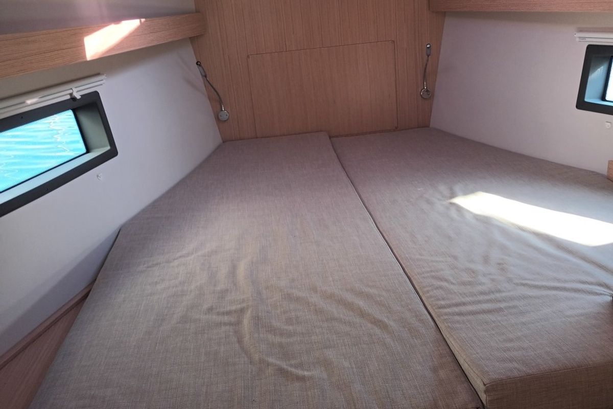 Cabin on NEW Gioia, a Bavaria C42 sailboat at Vibo Valentia, Italy