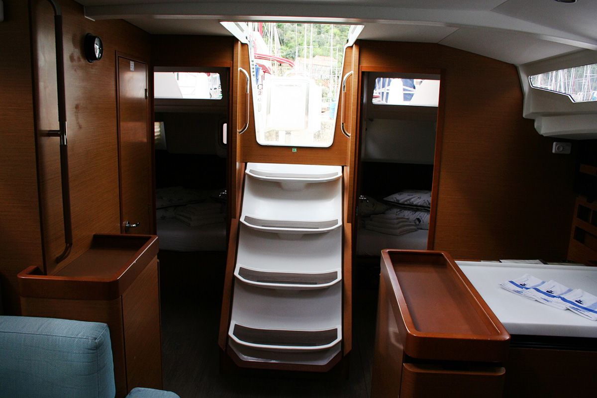 Salon of Modesty, a Jeanneau Sun Odyssey 440 sailboat at Dubrovnik, Croatia