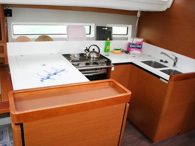 Galley of Modesty, a Jeanneau Sun Odyssey 440 sailboat at Dubrovnik, Croatia